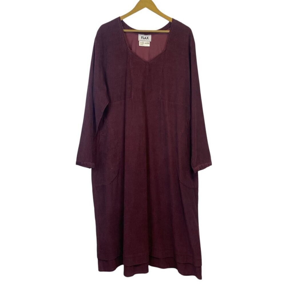 Flax Maroon Corduroy Maxi Dress